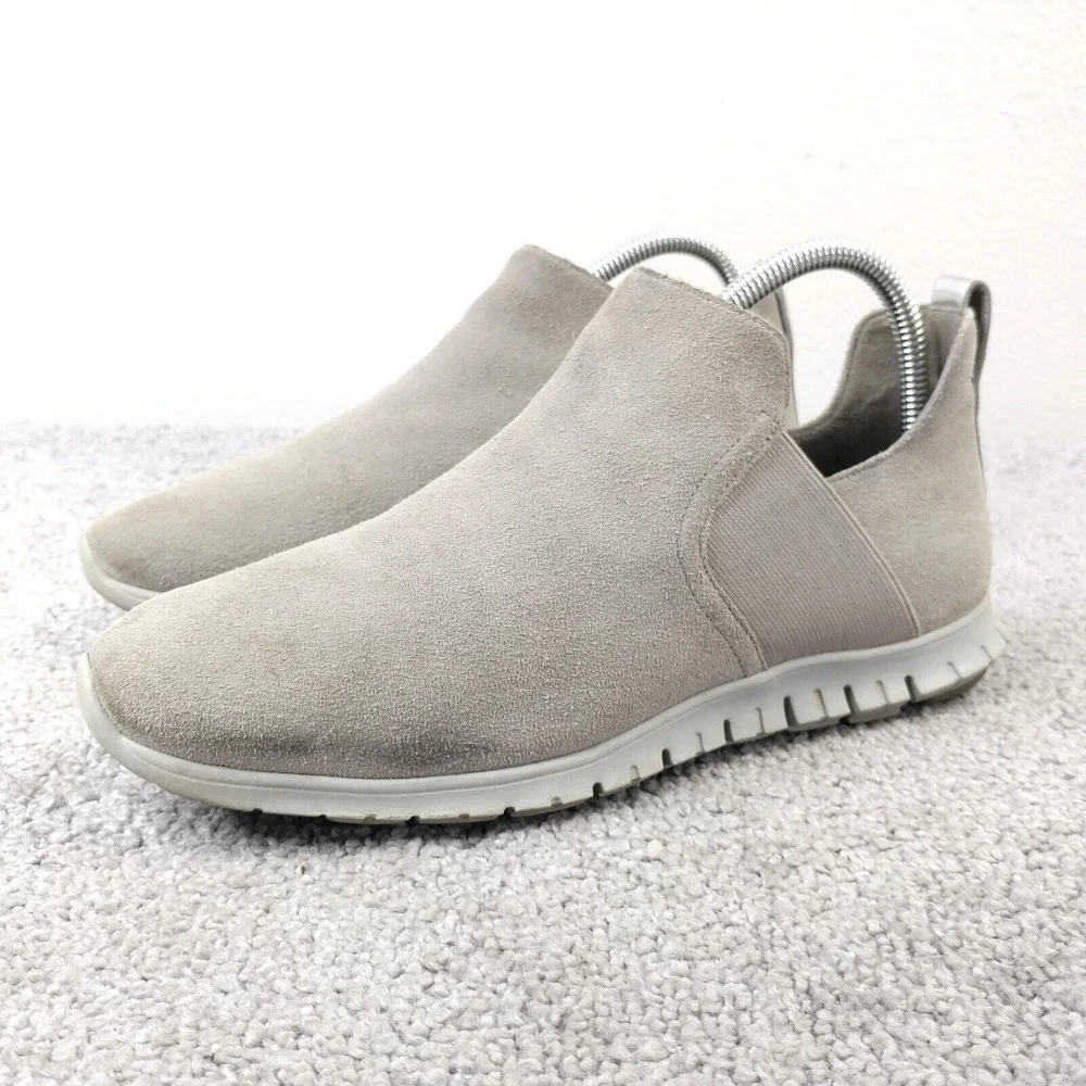 Cole Haan Zerogrand Womens 8 Gray Suede Slip On Ankle Boots W12323